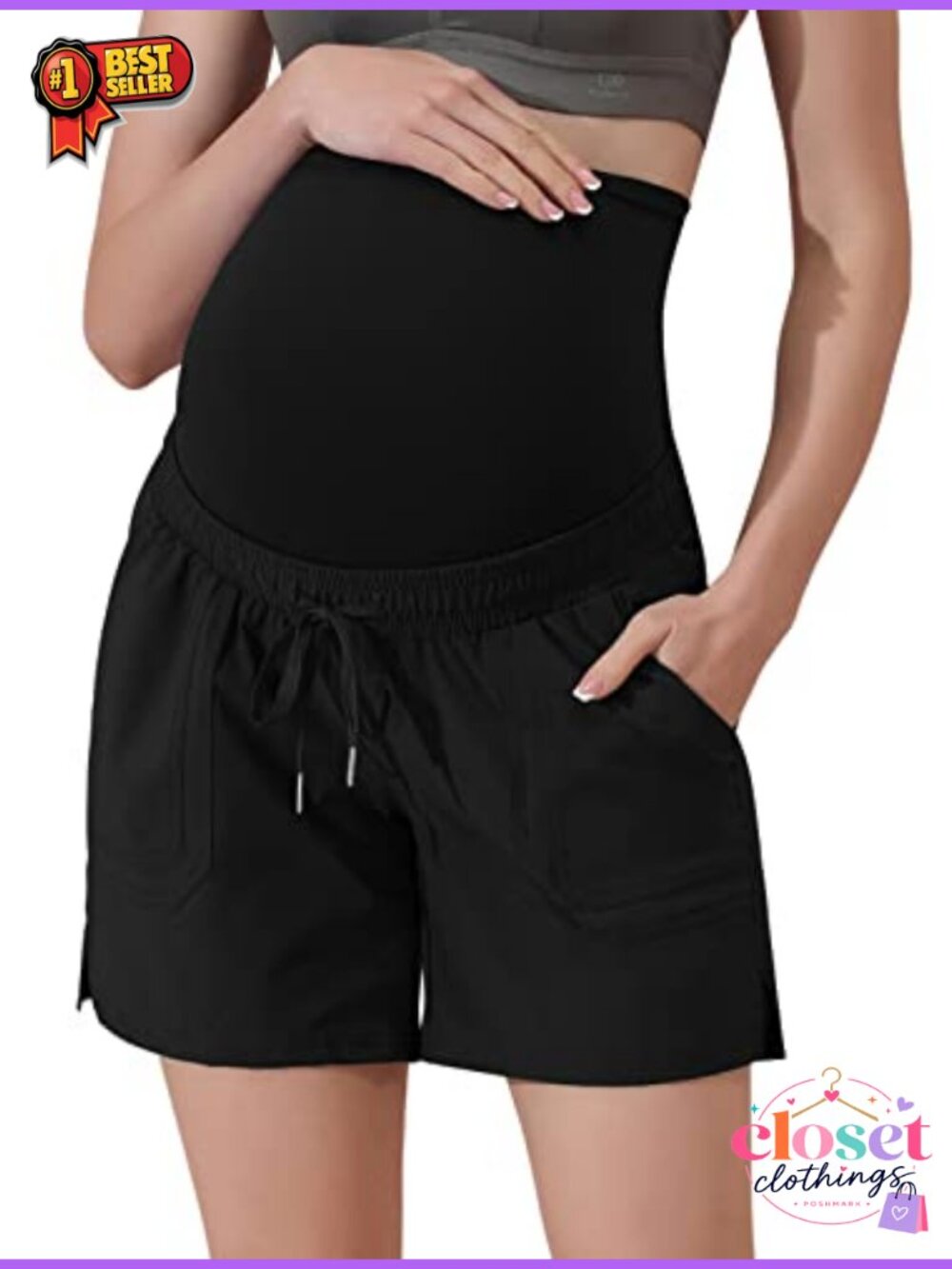 Maternity Hiking Shorts 5 Inch Inseam with Pockets